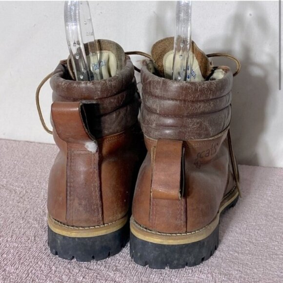 Vintage Scats Matterhorn Brown Leather Lace Up Hiking Mountaineering Boots 8 - Picture 4 of 15